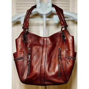 B. MAKOWSKY Brown Leather Tote/Handbag
